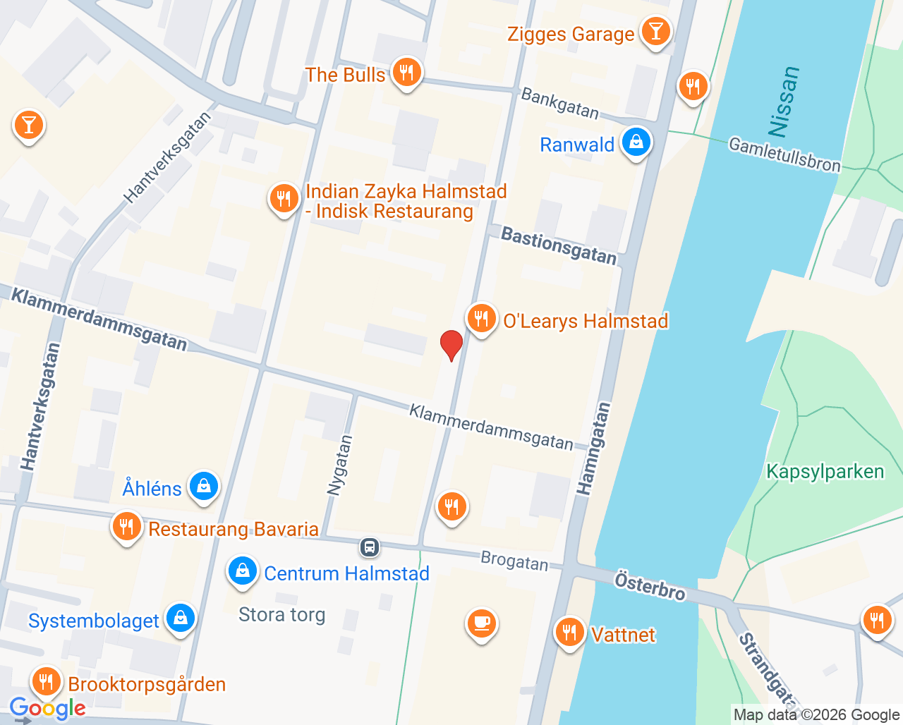 Karta till Tandläkare Niclas Bjerke, Halmstad