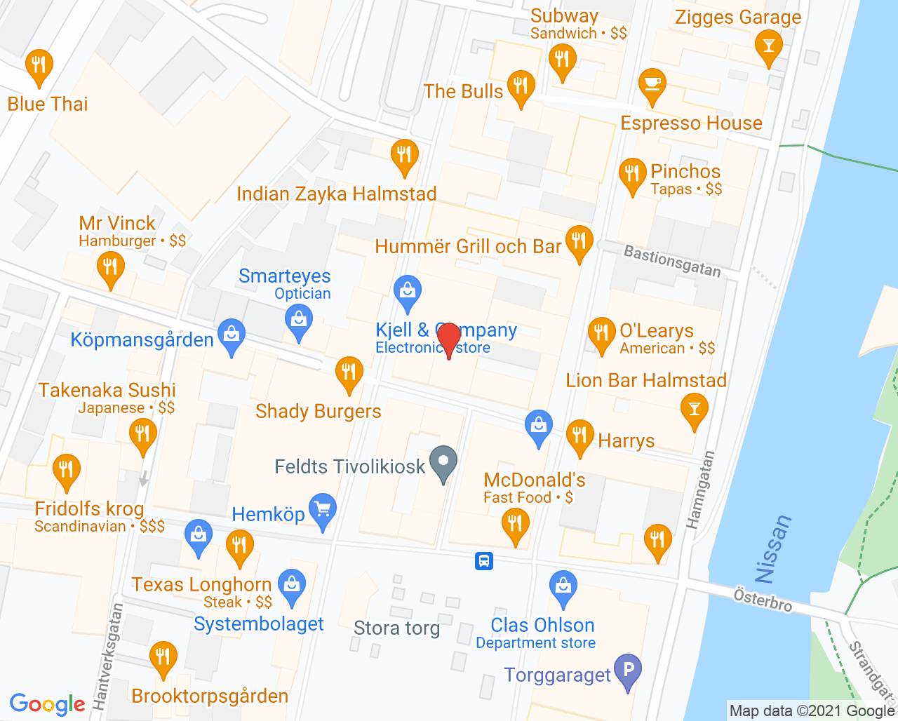 Karta till Praktikertjänst AB Tomas Norryd, Halmstad