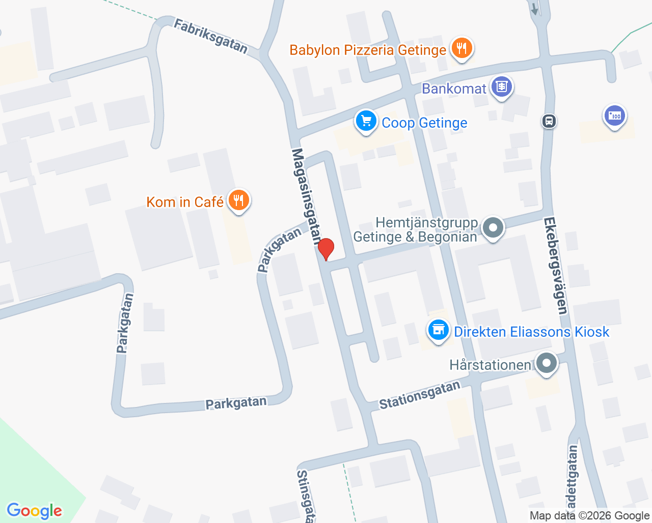 Karta till Fysioterapin Getinge
