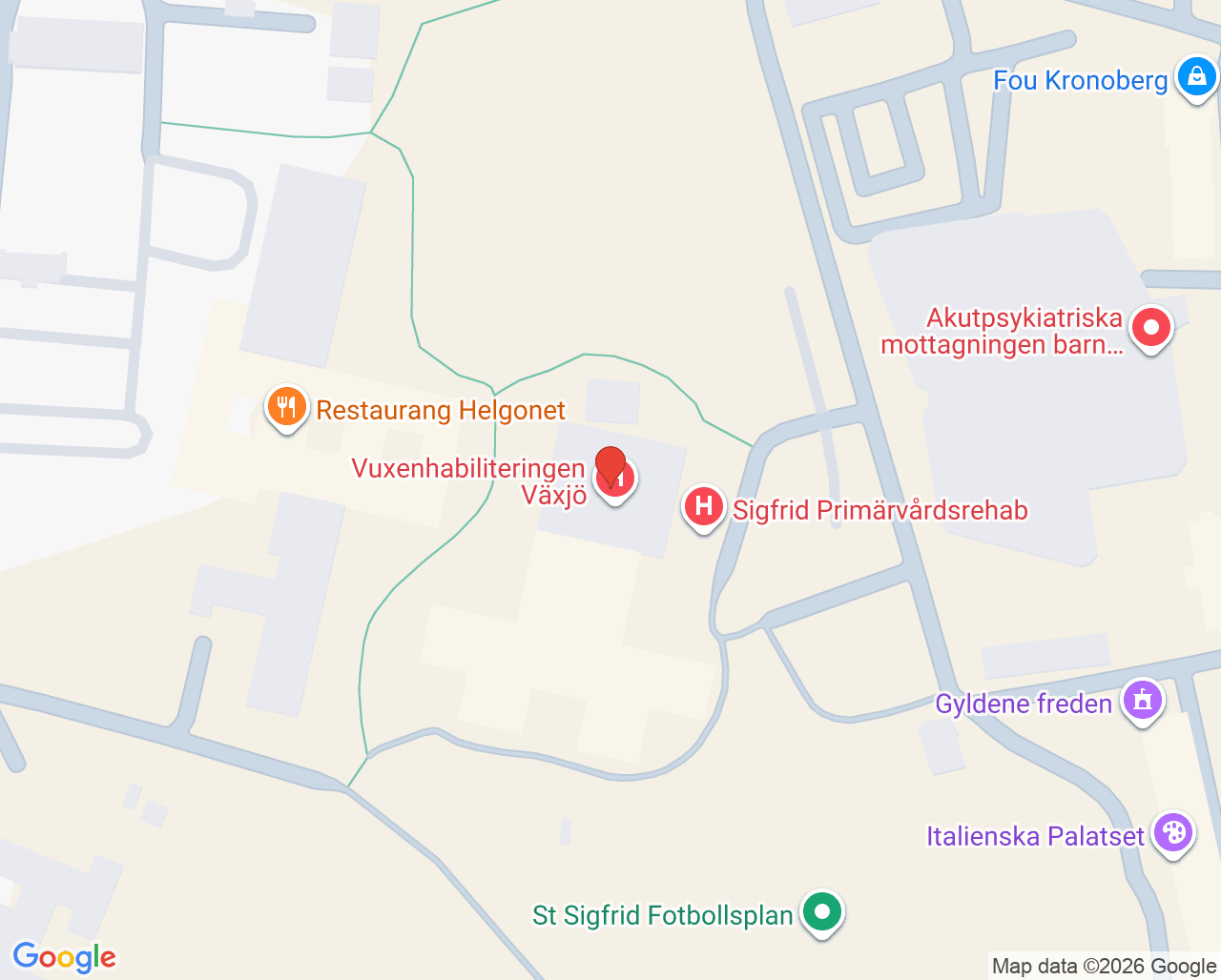 Karta till Habiliteringen, Sigfridsområdet