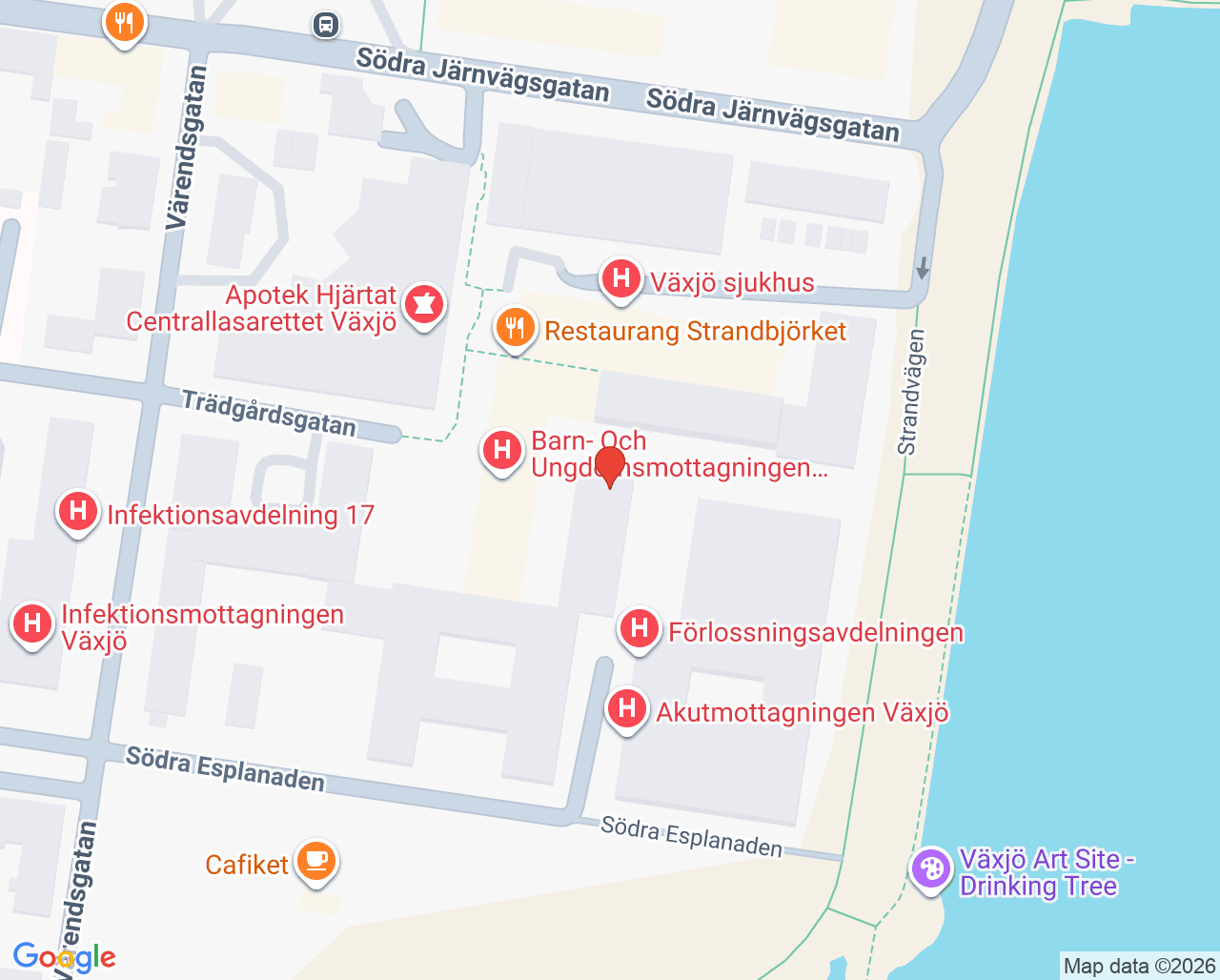 Karta till Endodonti, Växjö