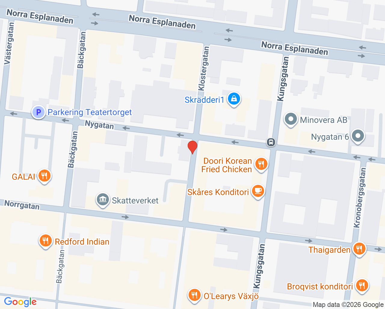 Karta till Protetik, Växjö