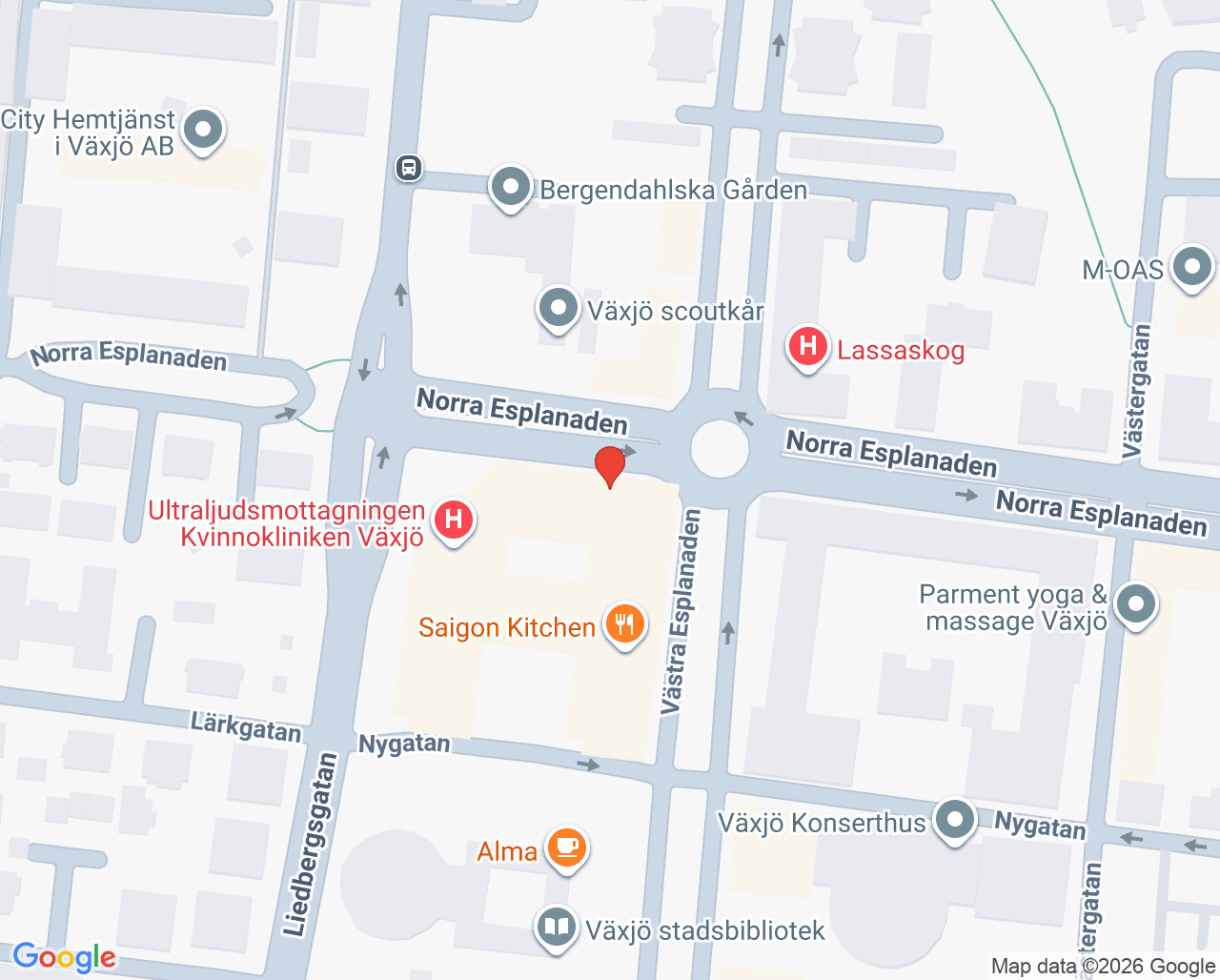 Karta till Barnmorskemottagningen norra