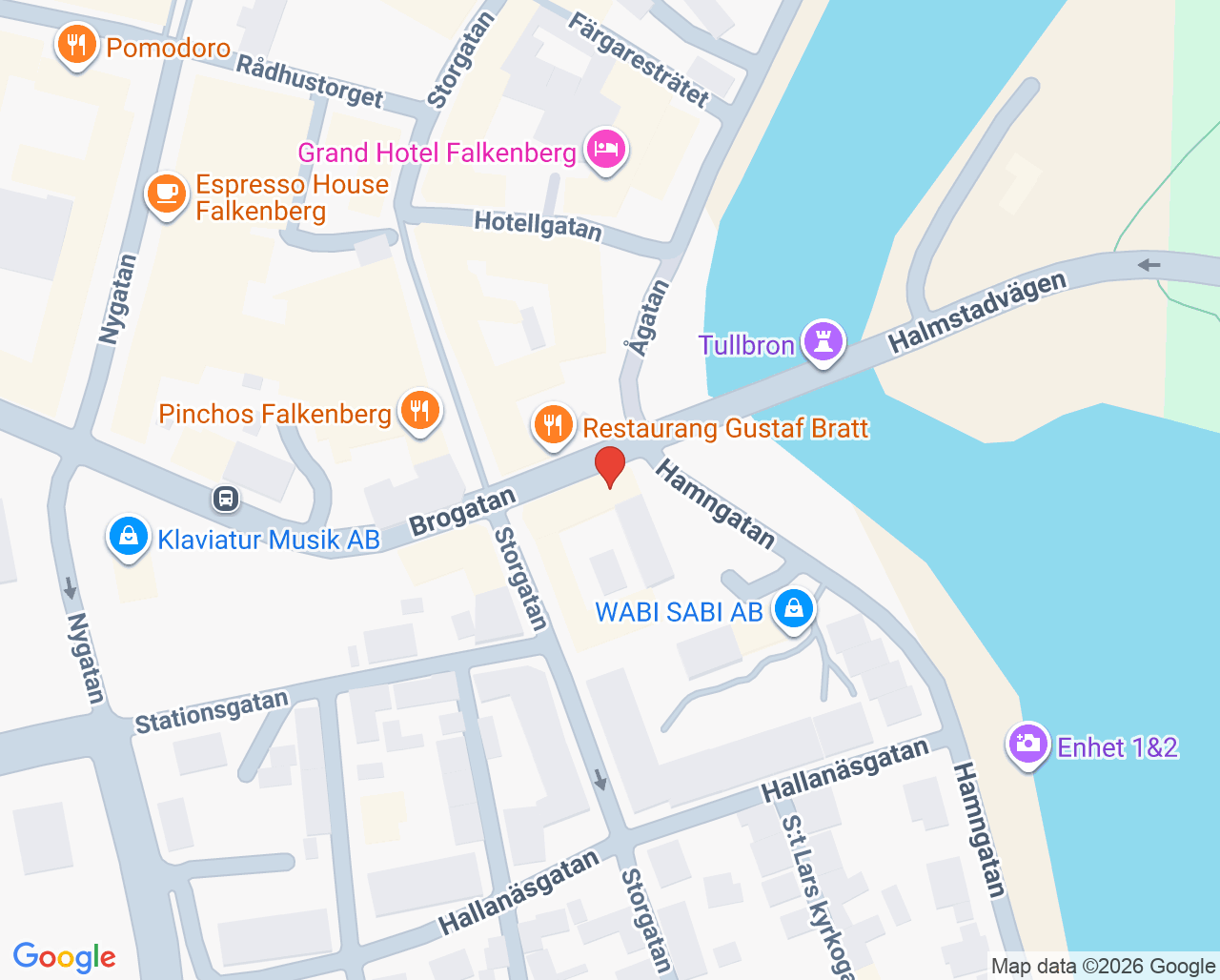 Karta till Moberg-Stenberg AB, Falkenberg