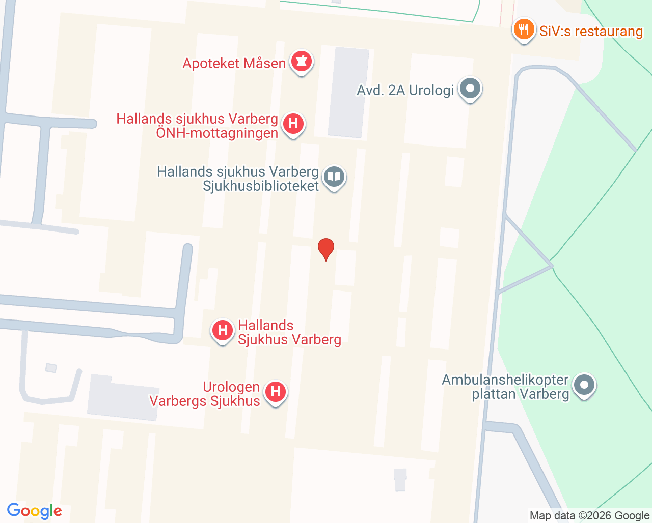 Karta till Urologimottagningen Hallands sjukhus Varberg