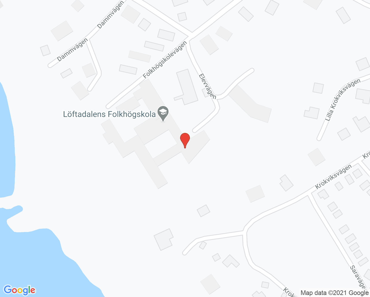 Karta till Löftadalens folkhögskola kök, Åsa