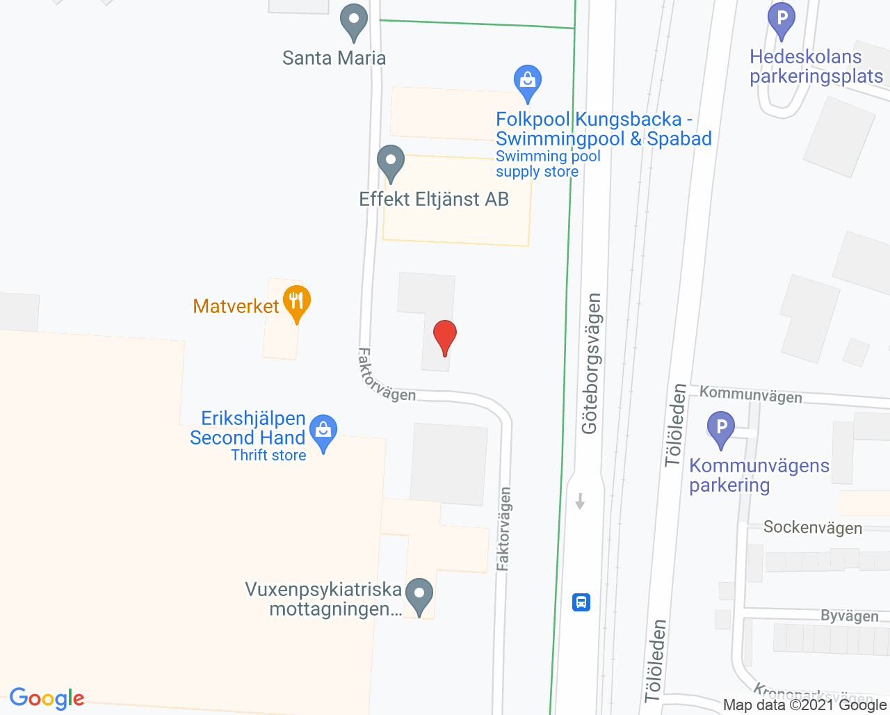 Karta till Fysio Forum Sjukgymnastik i Kungsbacka AB, Kungsbacka