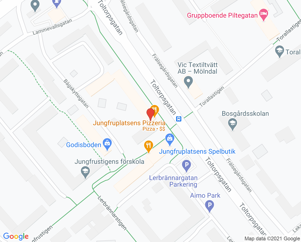 Karta till Distriktsläkarna Mölndal Vårdcentral och BVC