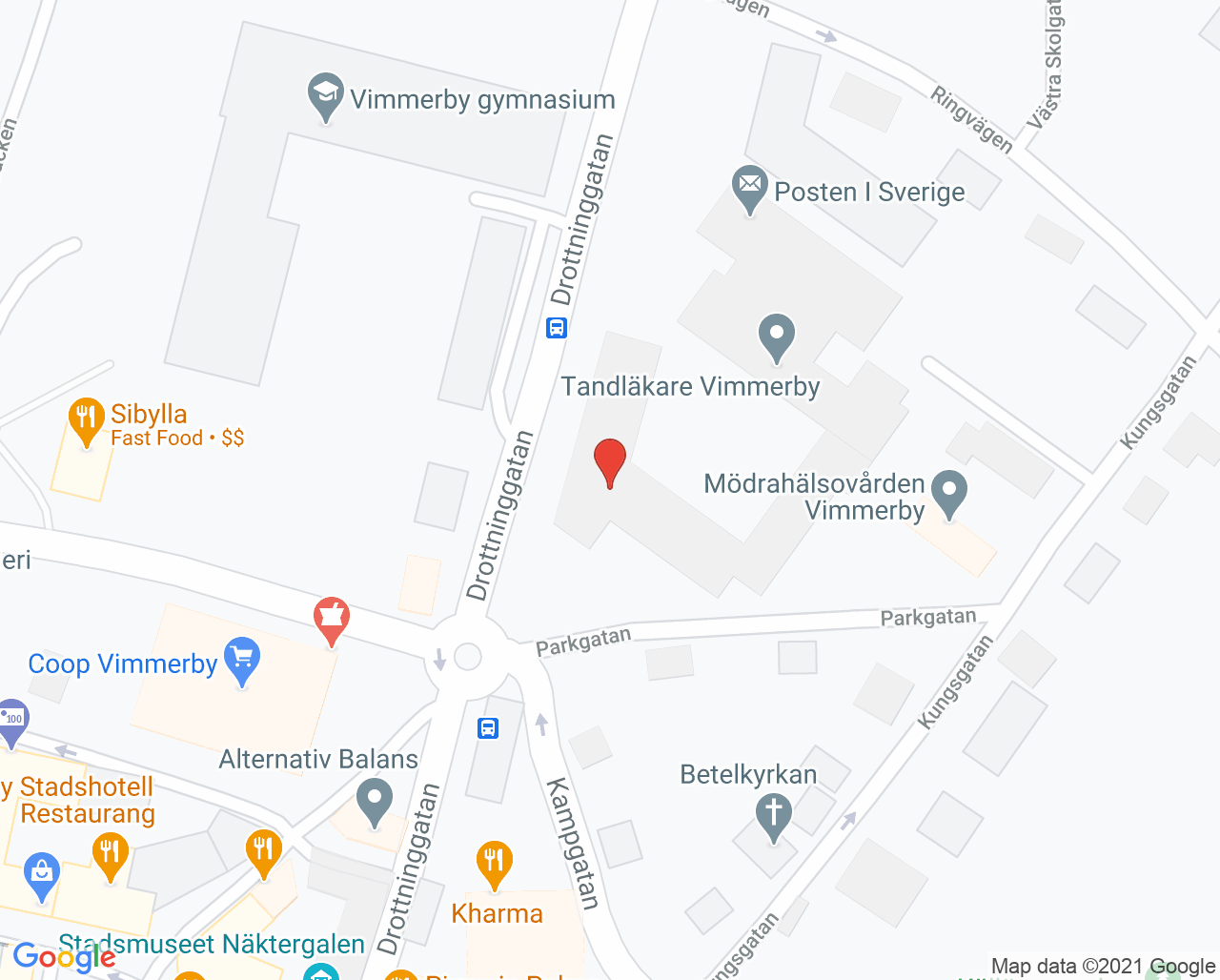 Karta till Radiologiska avdelningen Vimmerby