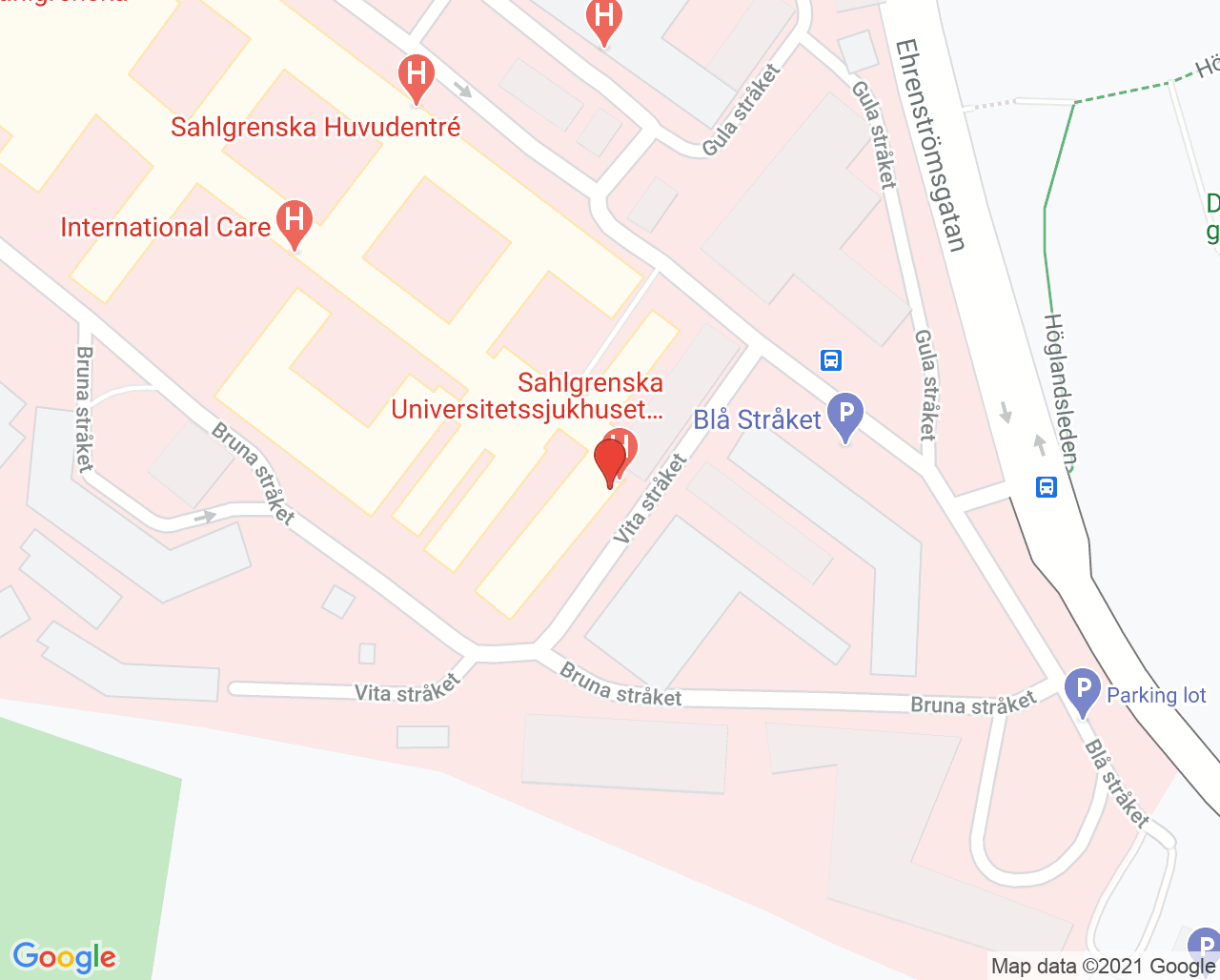 Karta till Uppföljningsmottagning för vuxna efter barncancer Sahlgrenska, Göteborg