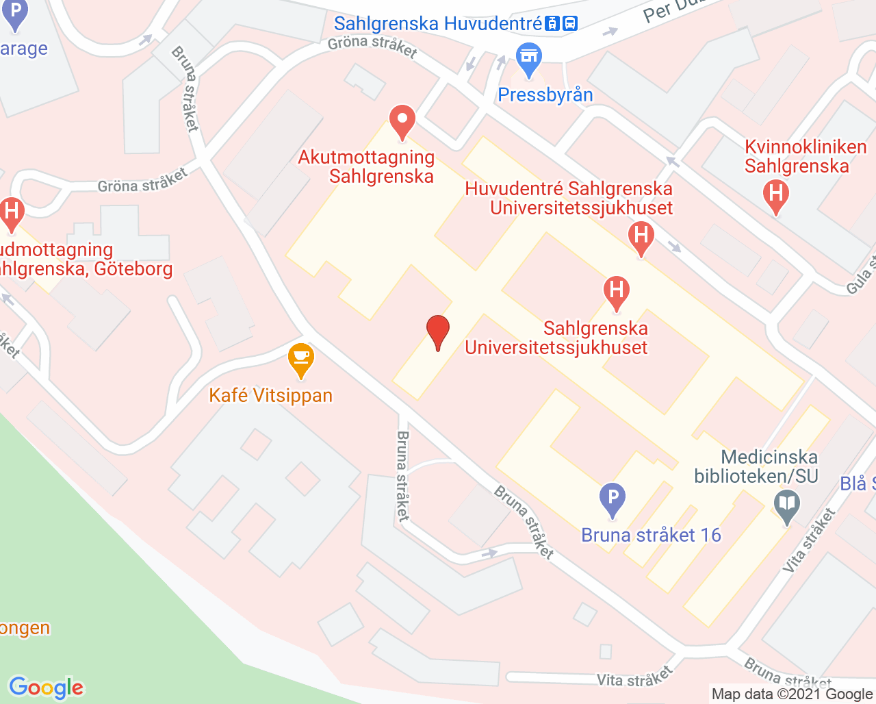 Karta till Prostatacancercentrum, Göteborg