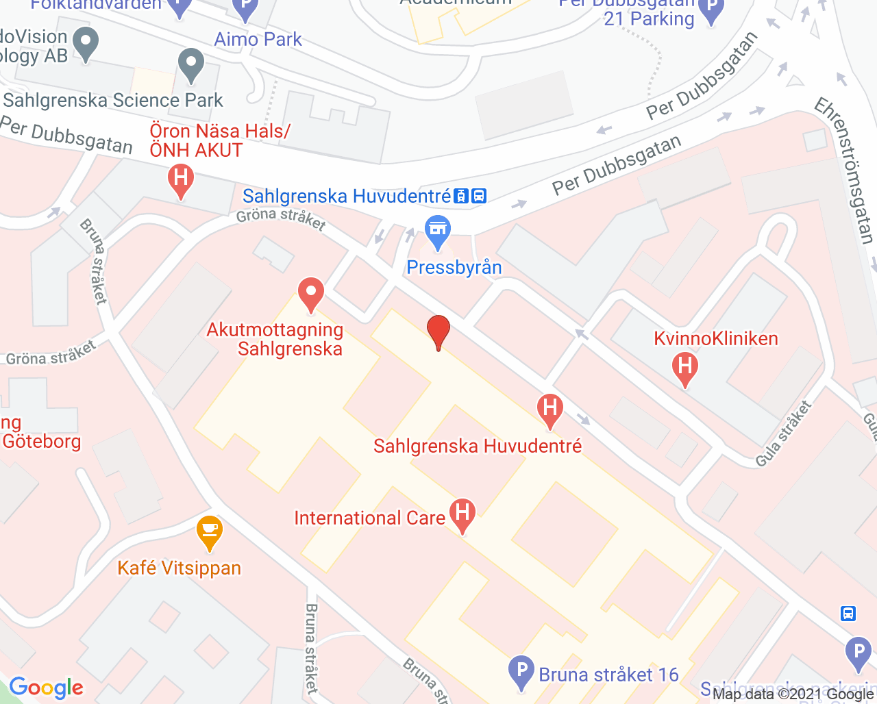 Karta till Neurointensivvårdsavdelning, Göteborg