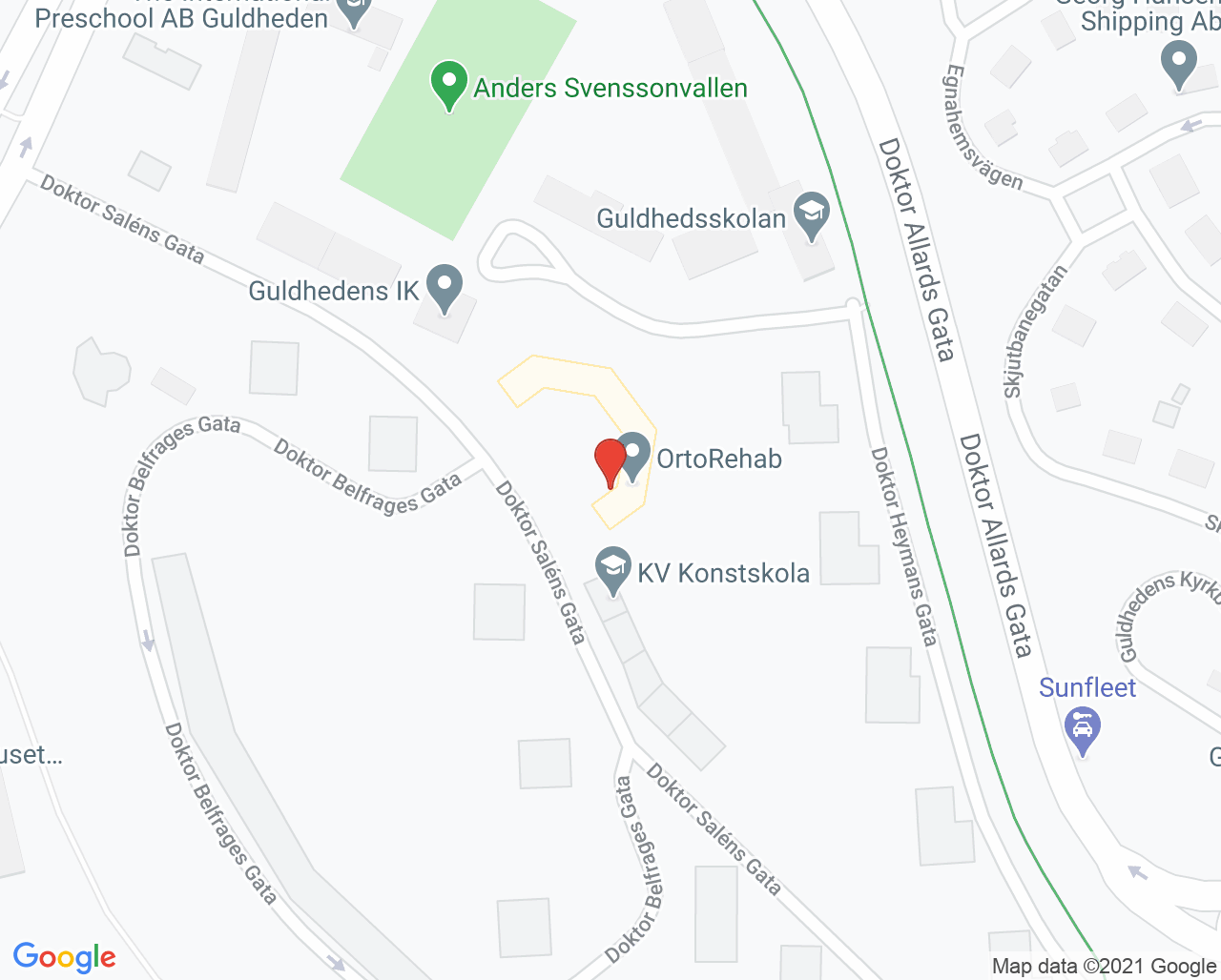 Karta till OrtoRehab, Göteborg
