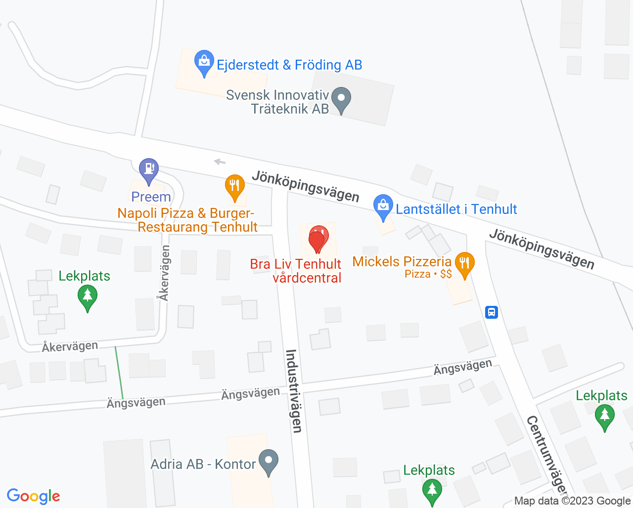 Karta till Bra Liv Tenhult vårdcentral