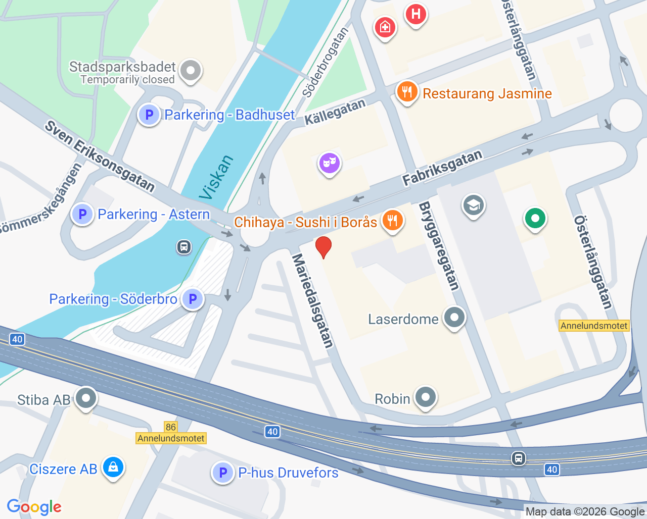Karta till Funktionsfabriken i Borås Andreas Garphammar