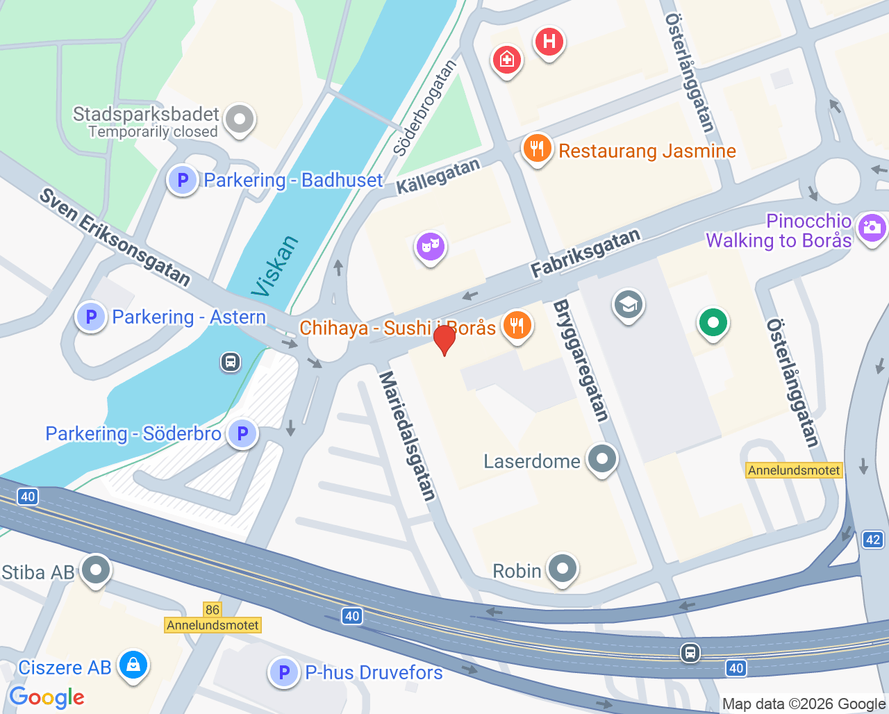 Karta till Funktionsfabriken Dan Lundström