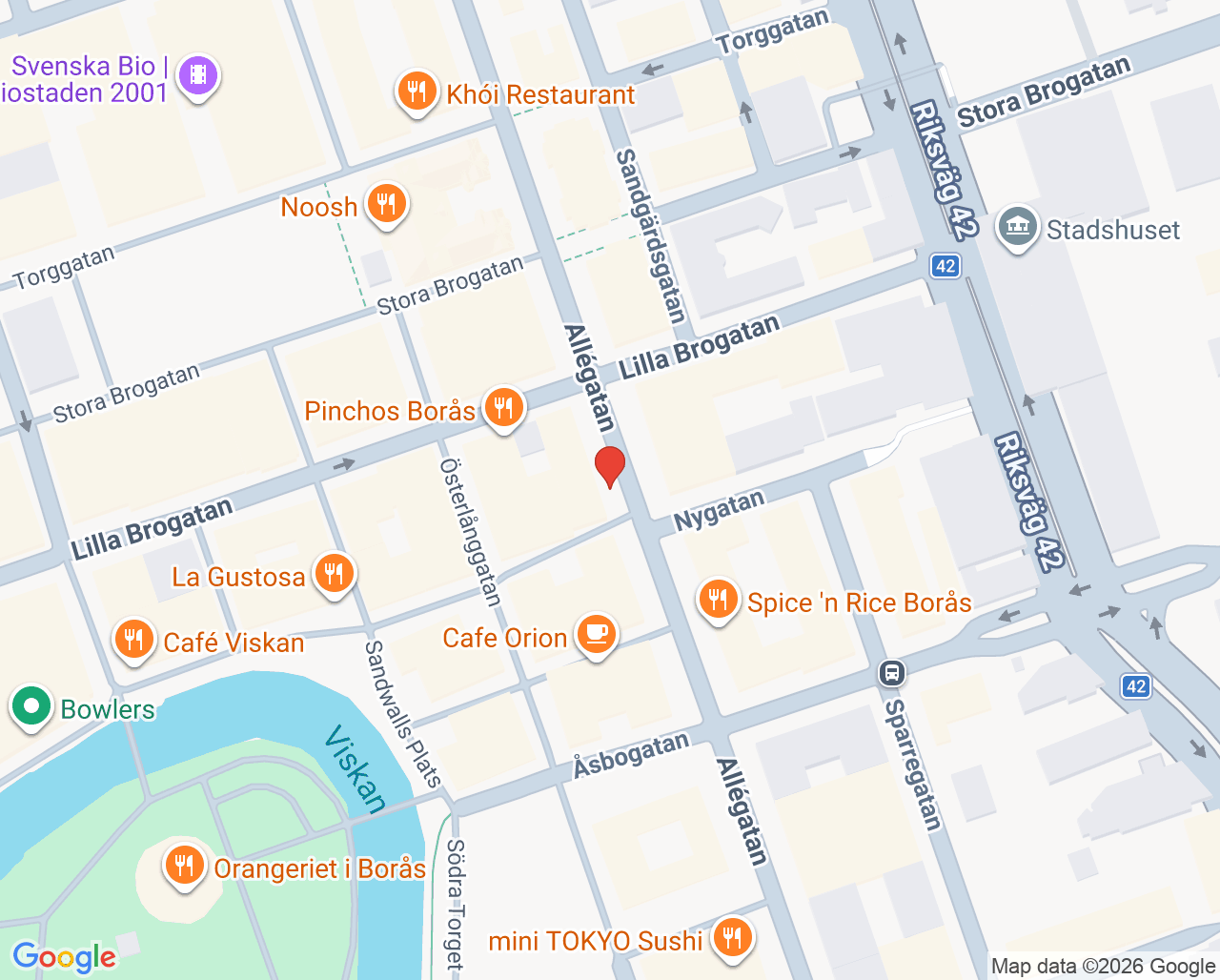 Karta till Aqua Dental Borås, Borås