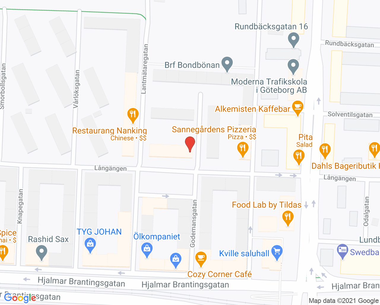 Karta till Tandläkare Tommy Walhammar, Göteborg