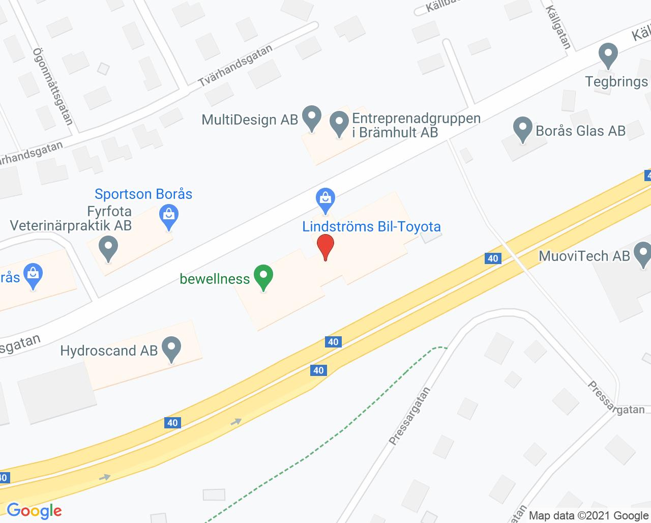 Karta till Sjuhärads Rehab Maria Rydström, Borås