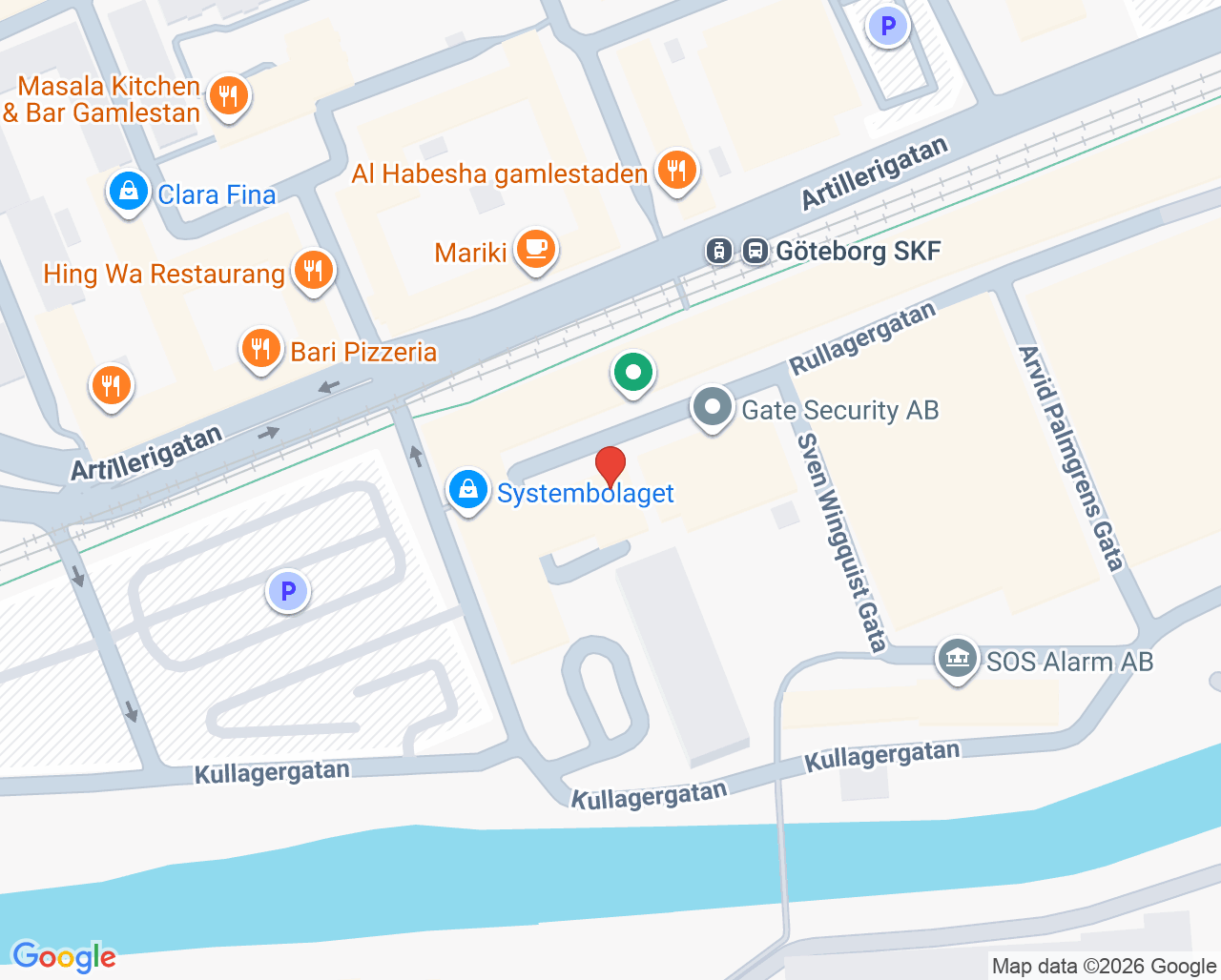 Karta till Äldrepsykiatriskt Team, Göteborg