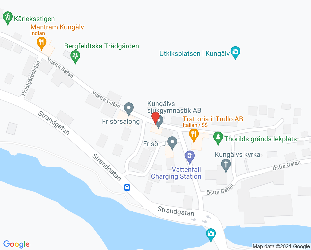 Karta till Kungälvs Sjukgymnastik, Kungälv