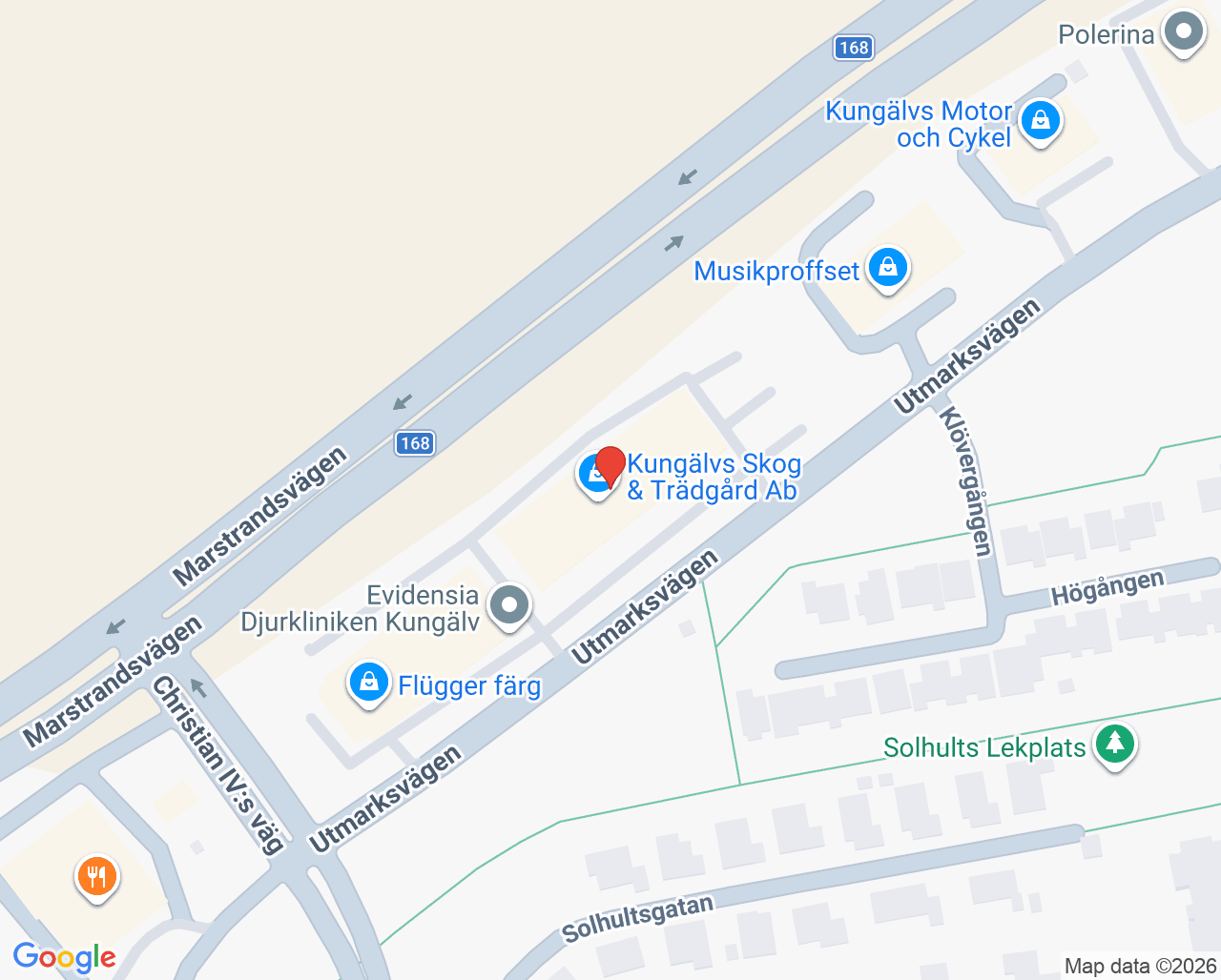 Karta till Sandra fysioterapi och träning, Kungälv