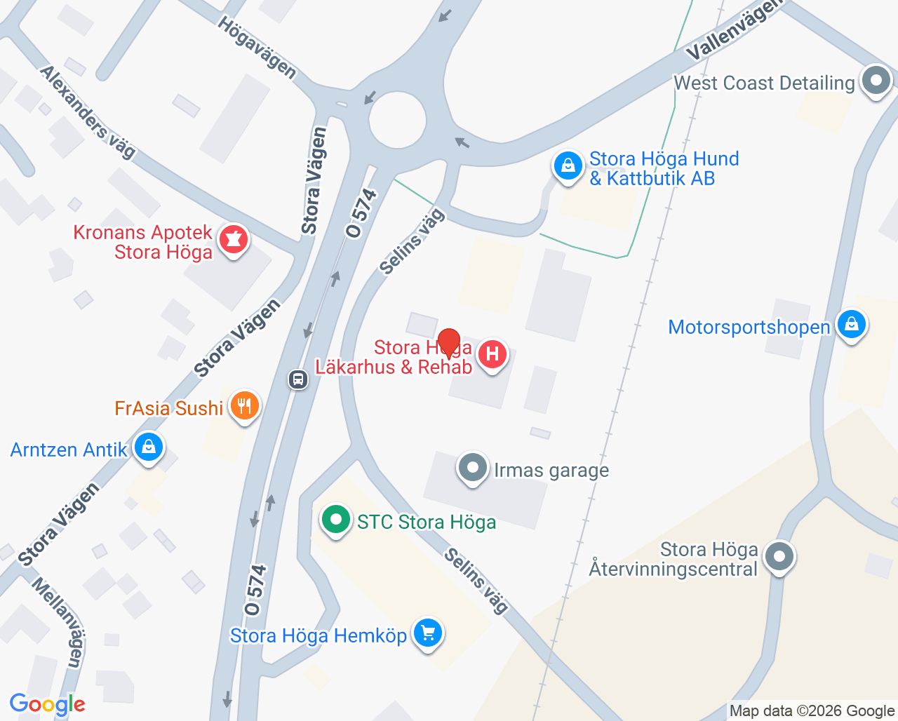 Karta till UPH Sundet, Stora Höga