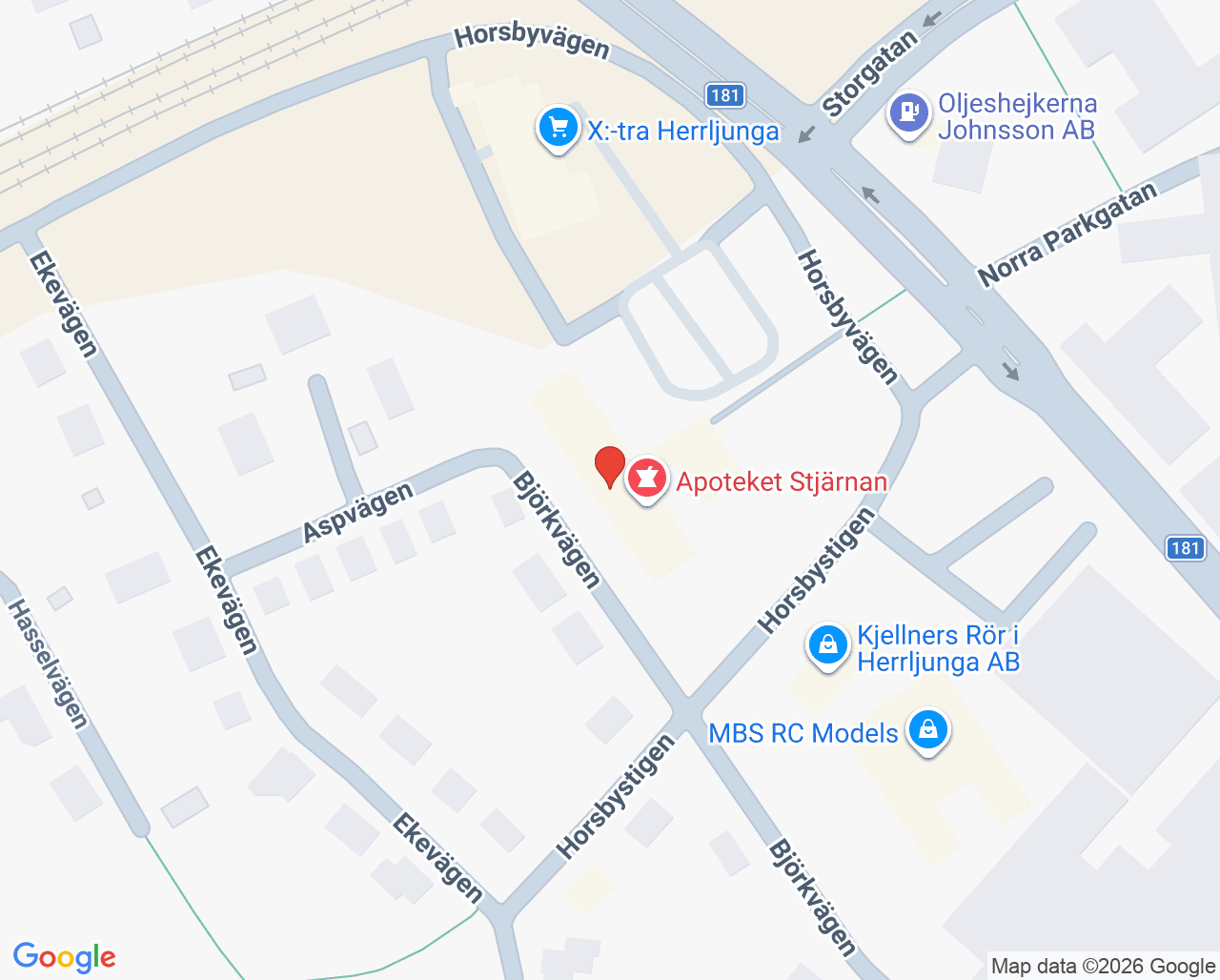 Karta till Herrljunga barnmorskemottagning, Herrljunga
