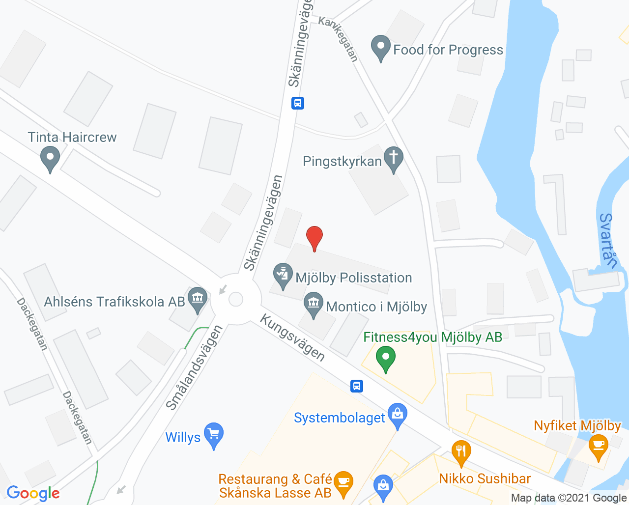 Karta till Samtalsmottagningen Mjölby, Psykiatripartners Samtalsbehandling