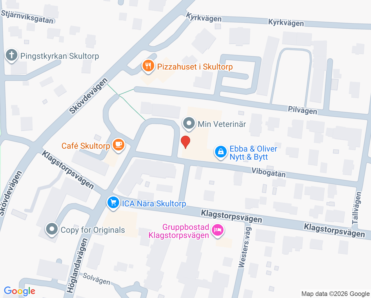 Karta till Folktandvården Skultorp Skövde, Skövde