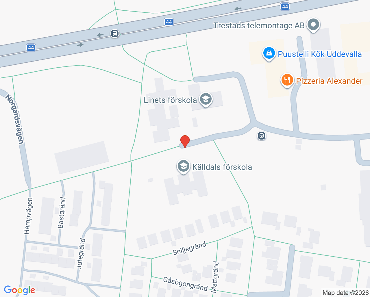 Karta till Närhälsan Herrestad barnavårdscentral, Uddevalla