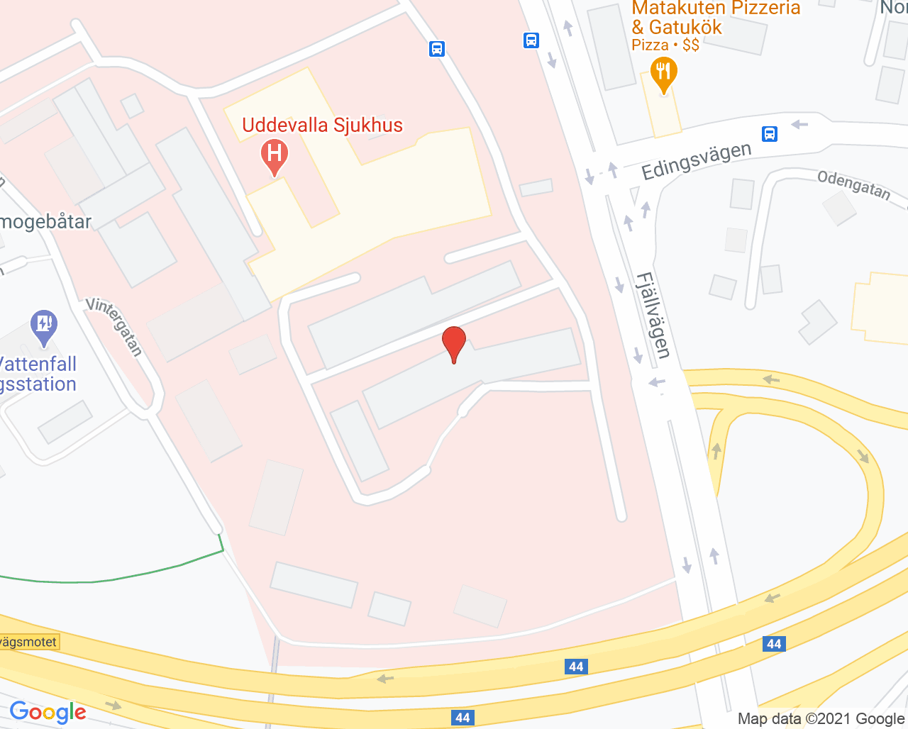 Karta till Ortopedimottagning Uddevalla Sjukhus, Uddevalla