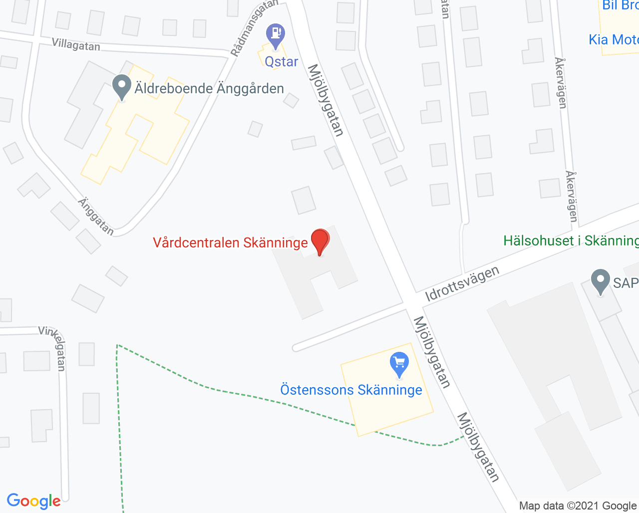 Karta till Barnavårdscentralen, Vårdcentralen Skänninge