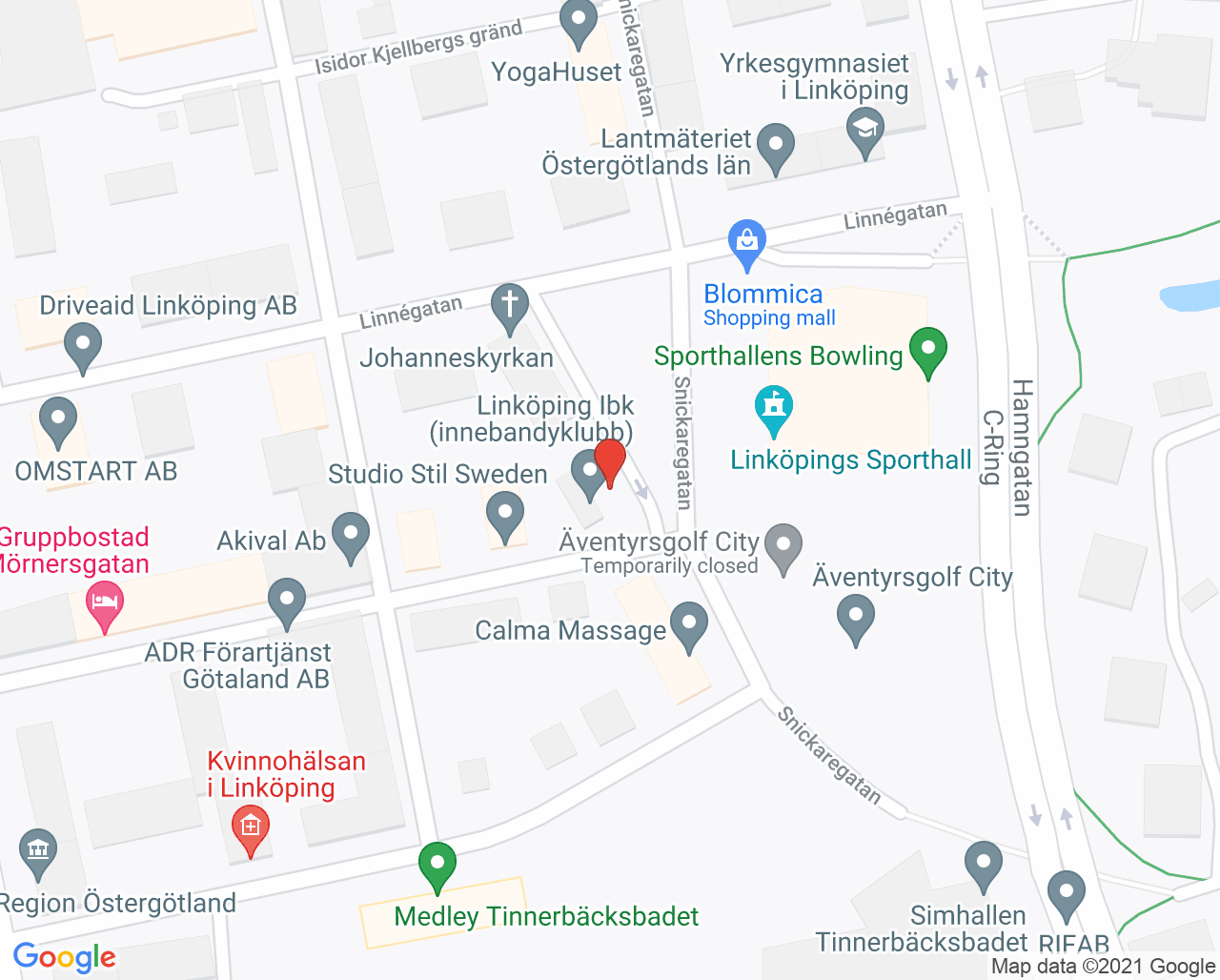 Karta till Samtalsmottagningen, Alstra Psykologbyrå