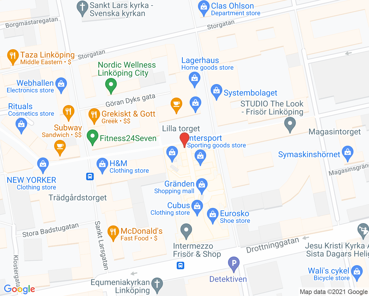 Karta till Capio Ögon Linköping