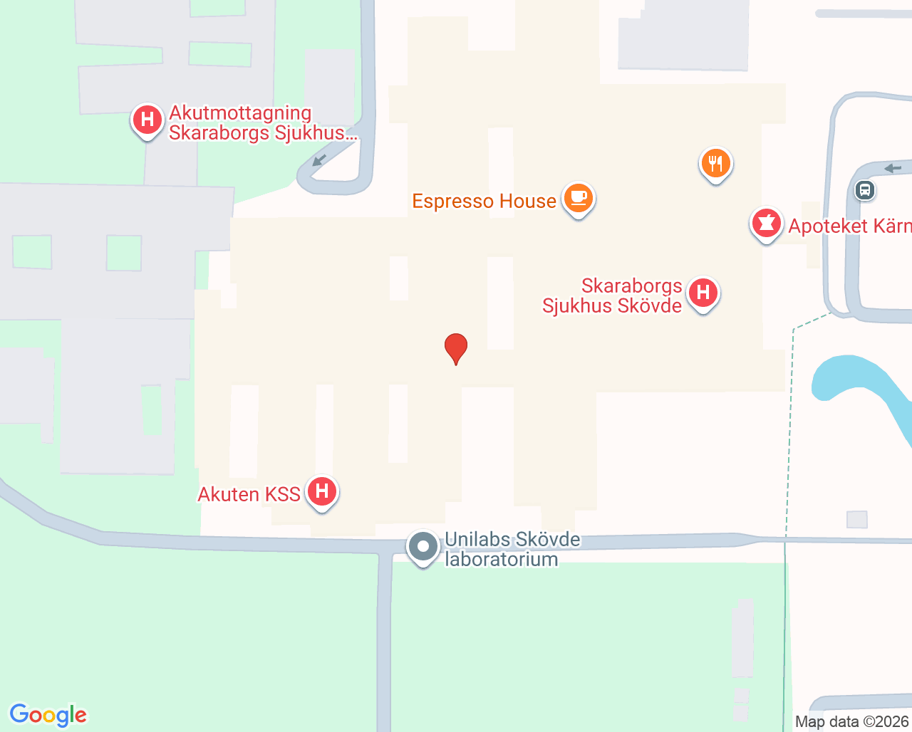 Karta till Akutvårdsavdelning, Skövde
