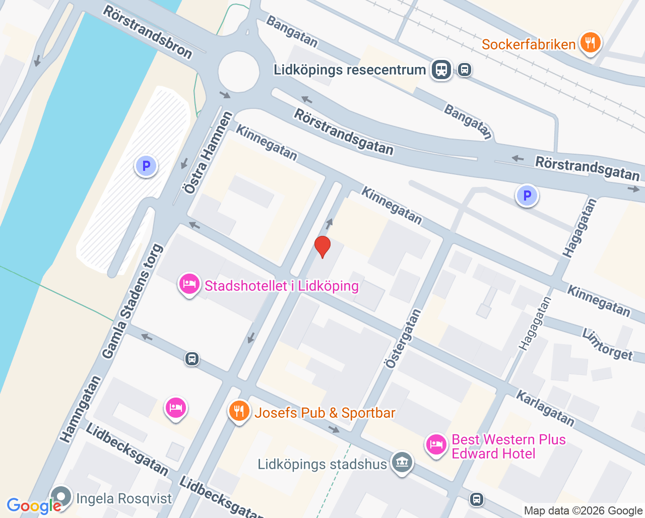Karta till Tandhälsan i Lidköping