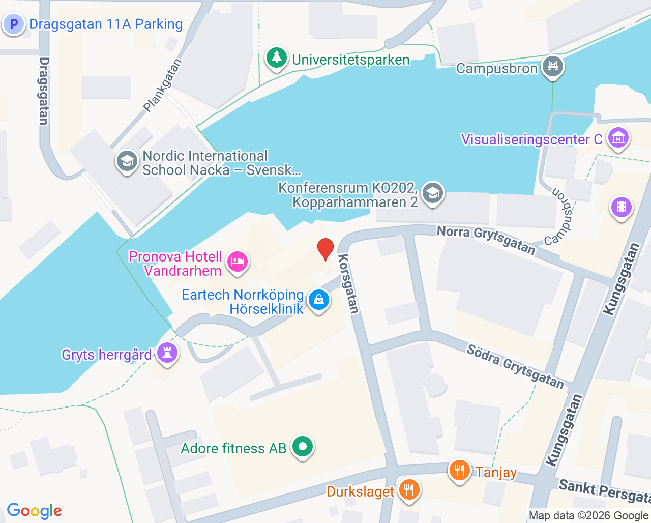 Karta till Eartech Norrköping Hörselklinik, Norrköping