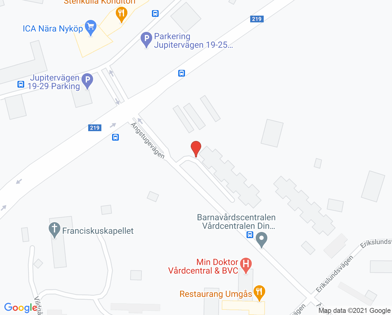 Karta till Karnehov Tandvård, Nyköping