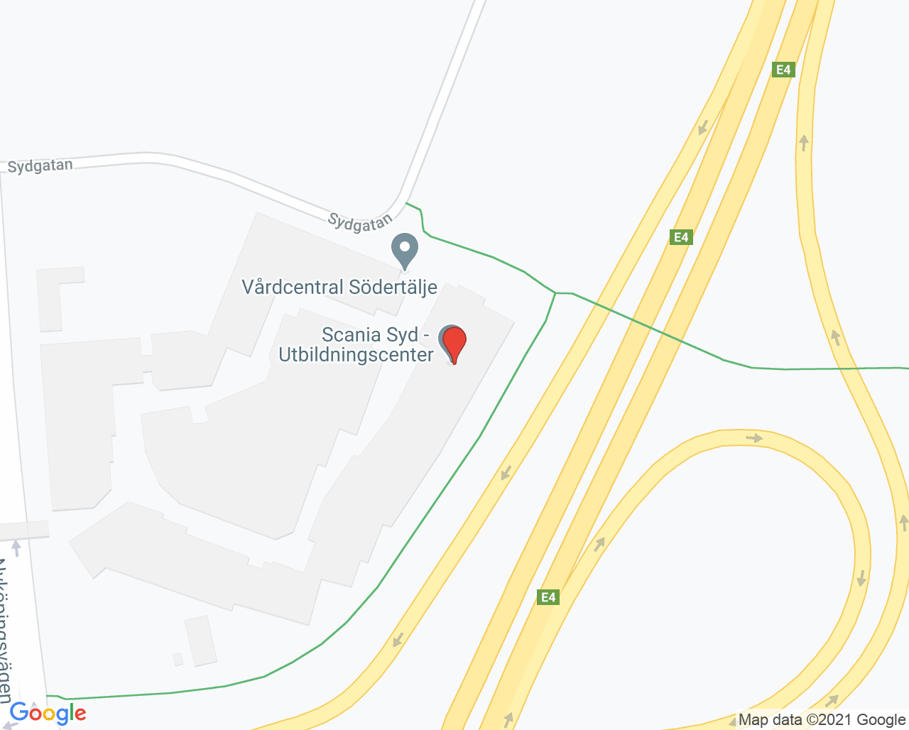 Karta till Scania Hälsocenter - Buksowicz Fysioterapi Spec fysioterapi, Södertälje