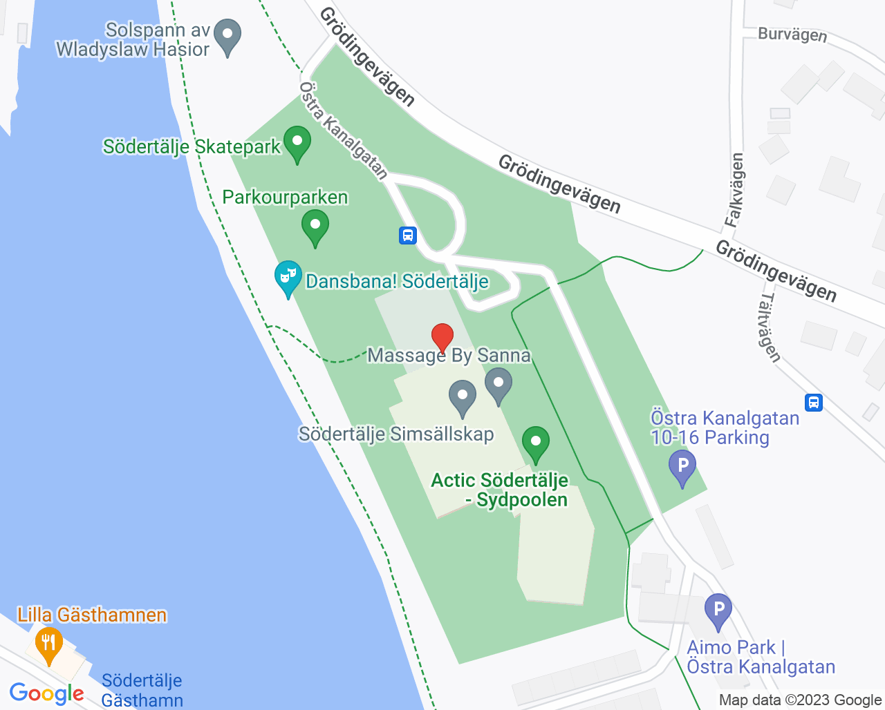Karta till Södertälje Rehab Mats Käll