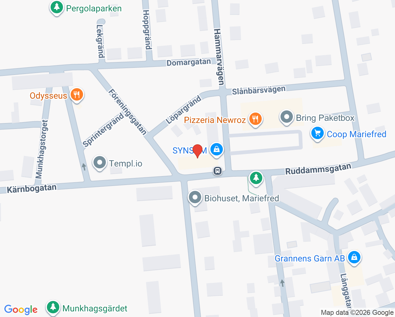 Karta till Synsam Mariefred