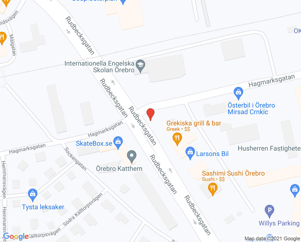 Karta till Holmquist Optik Synsam Öster