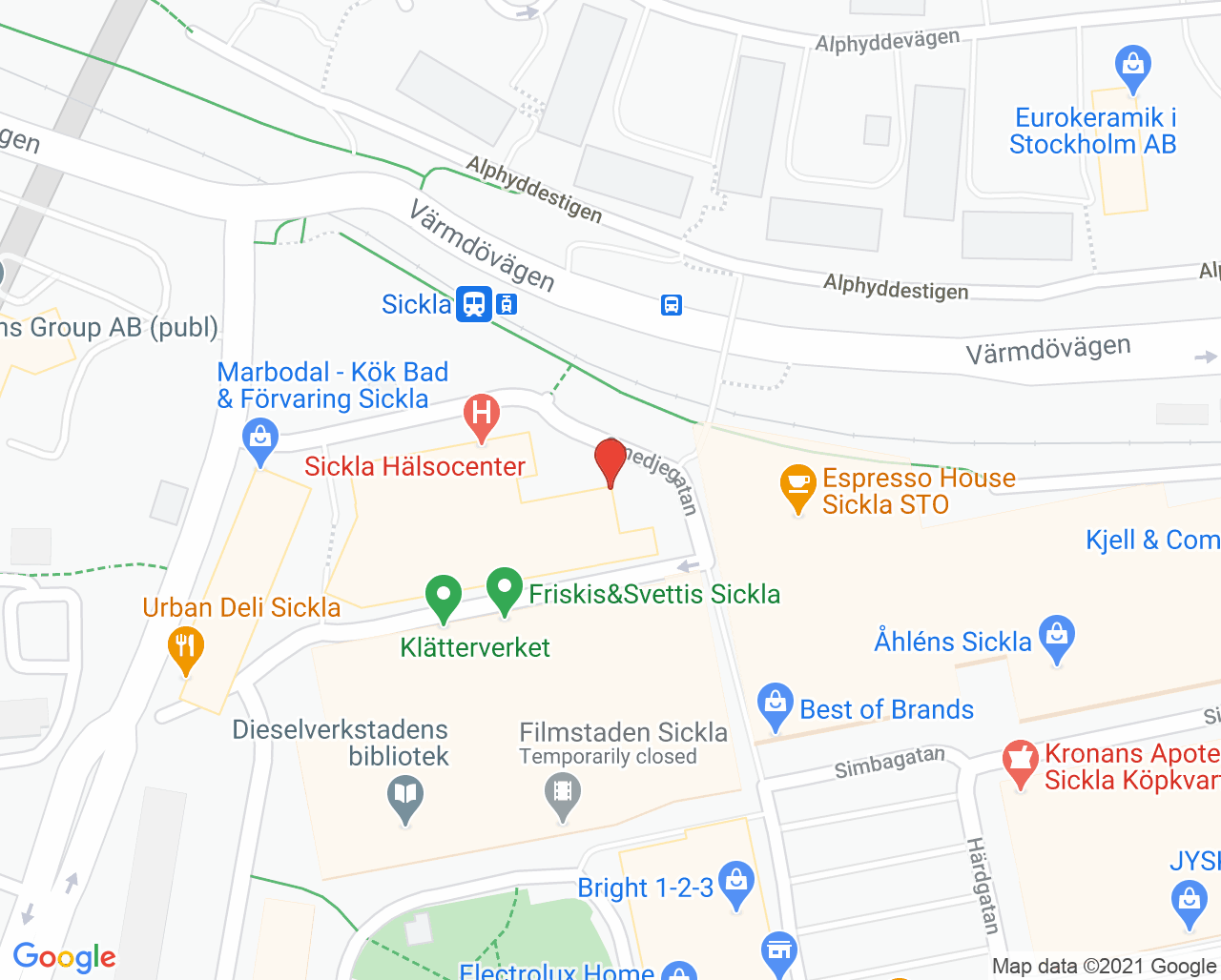 Karta till Arena Motion och Rehab - Maria Mörner