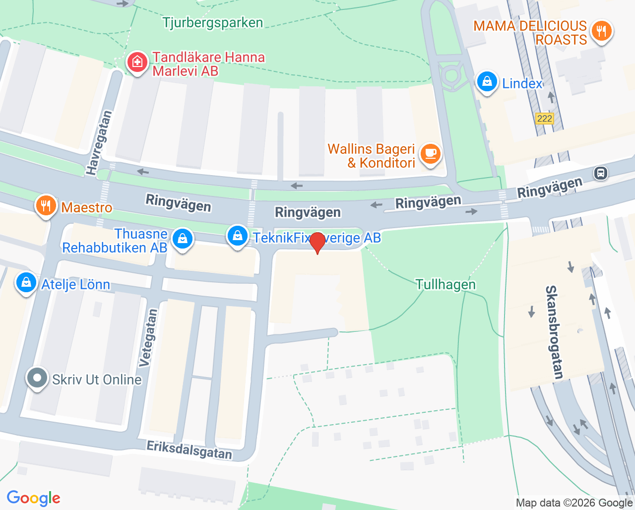 Karta till Idrottsrehab Stockholm - Soul Woman Specialiserad fysioterapi, Södermalm