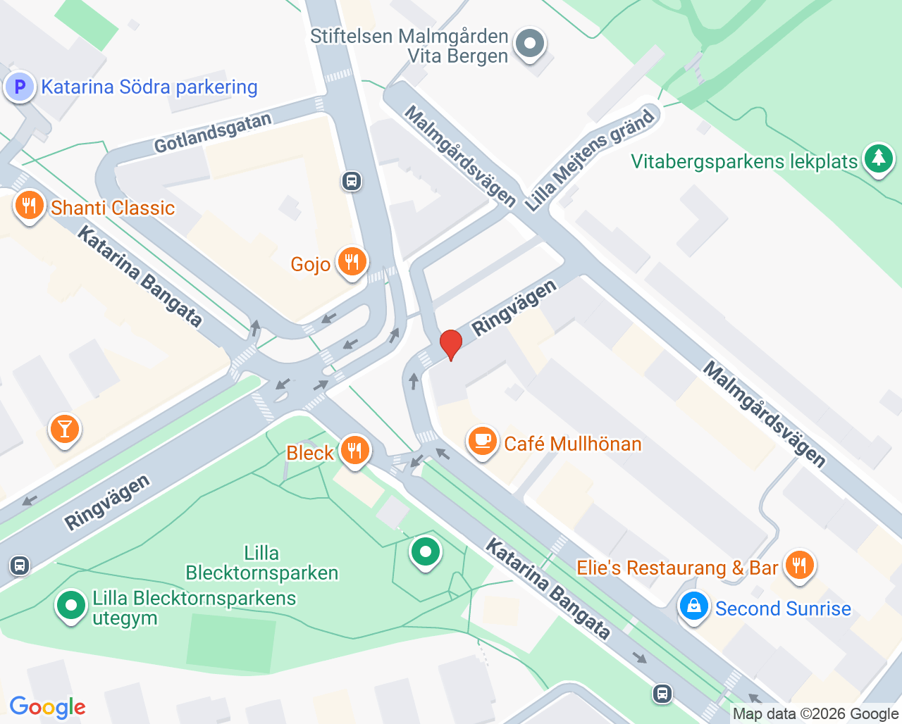Karta till Tandläkare Rikard Forsström Edelskog, Södermalm
