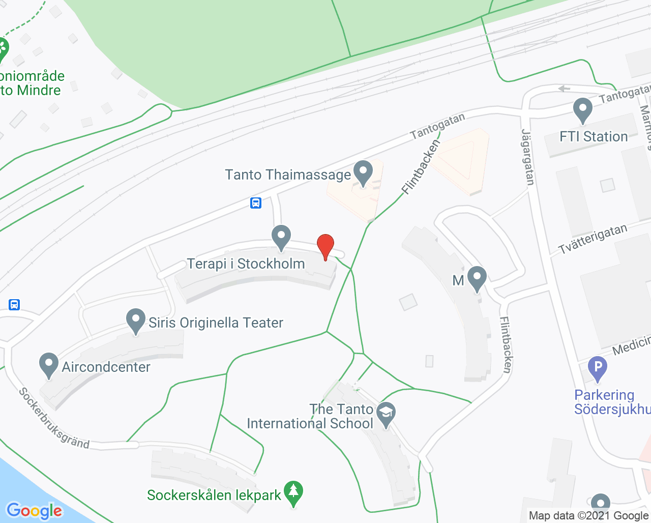 Karta till Tantolundens Tandvård, Södermalm