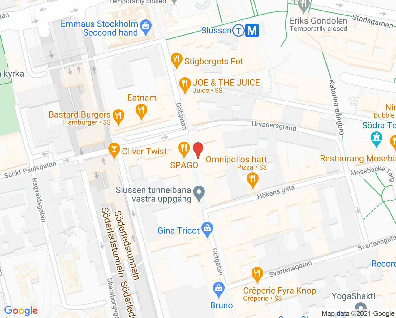 Karta till Tandläkare Lisa KnutssonToråker, Södermalm