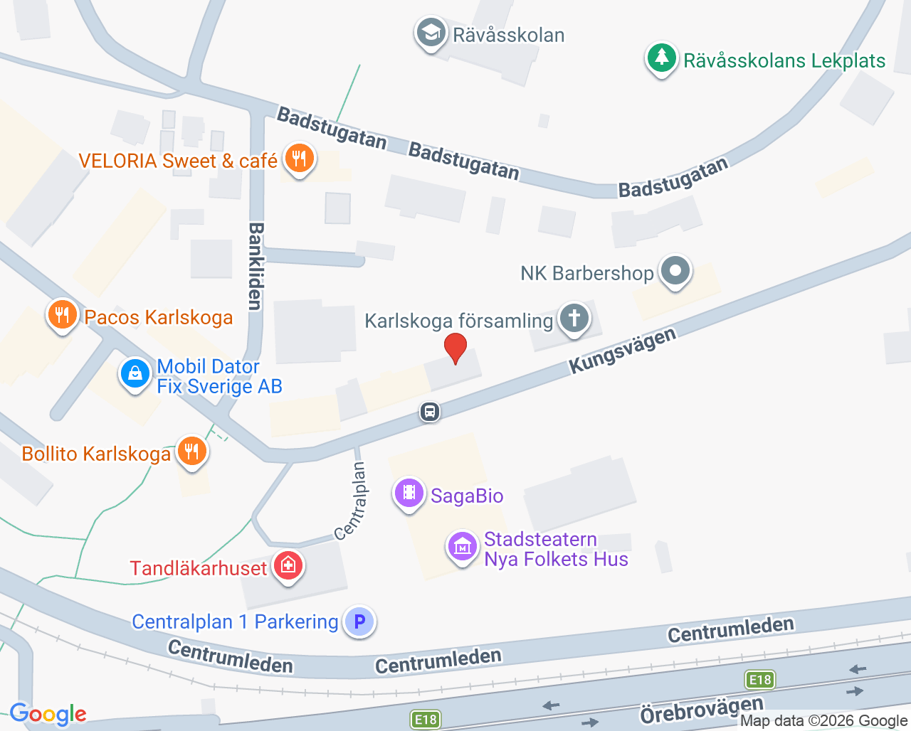 Karta till Audika Karlskoga
