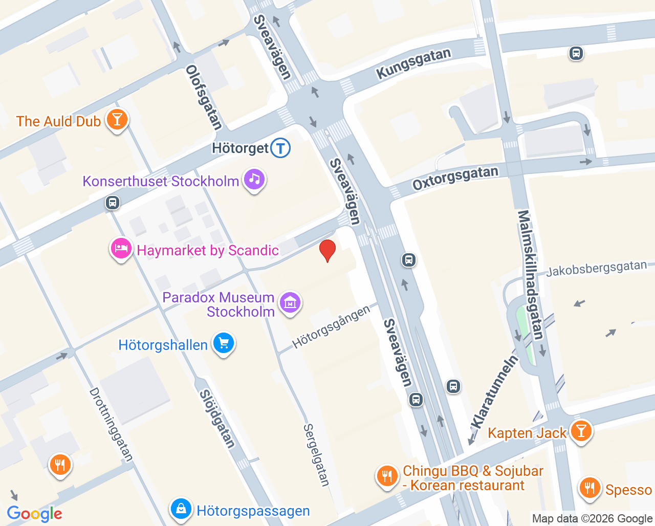 Karta till EndoGyn Gynekologi Hötorget